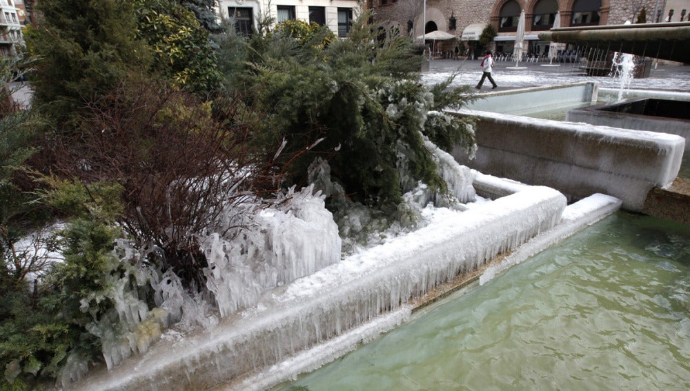 Una fuente helada en Teruel