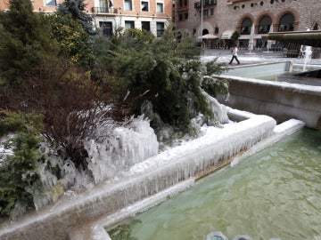 Una fuente helada en Teruel