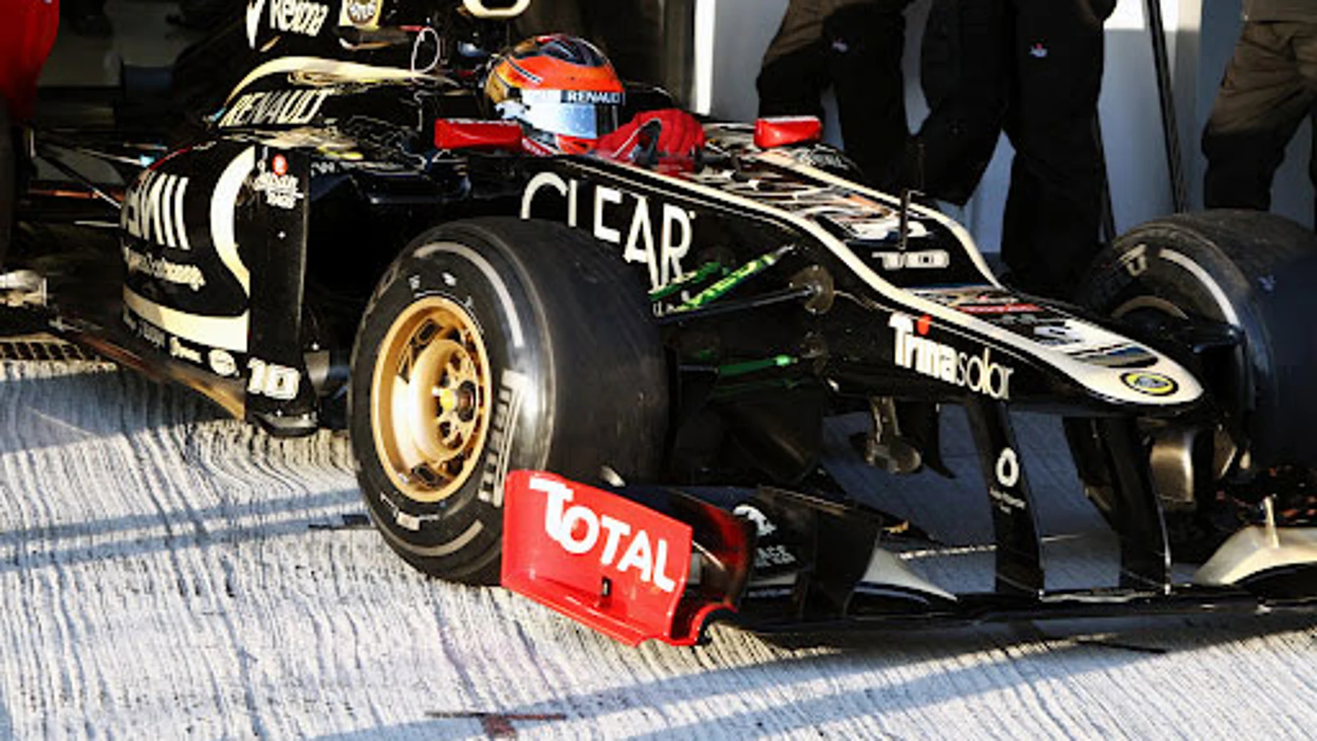 Grosjean con el Lotus-Renault