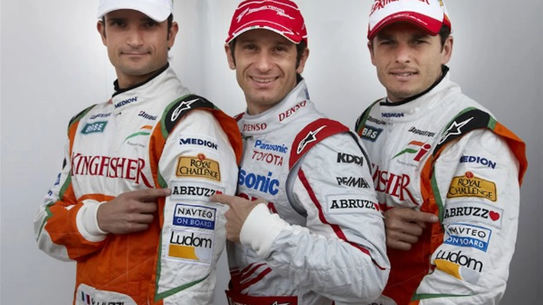 Toni Liuzzi, Jarno Trulli y Giancarlo Fisichella
