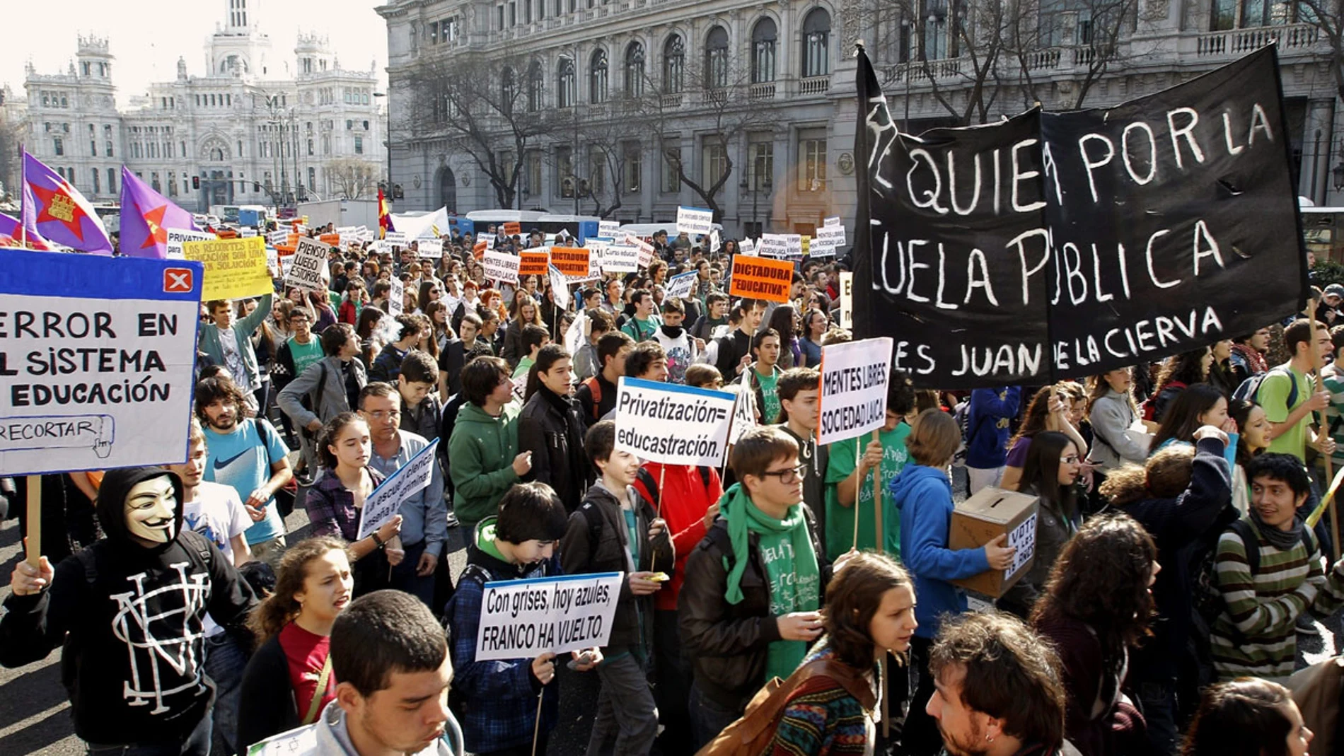 Los estudiantes protestan en Madrid Los estudiantes protestan en Madrid