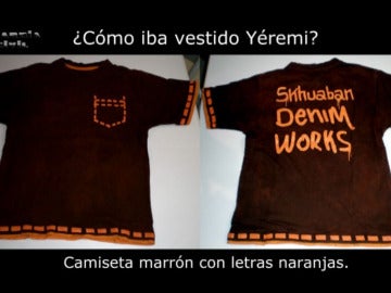 Camiseta que vestía Yeremi Vargas cuando desapareció Camiseta que vestía Yeremi Vargas cuando desapareció