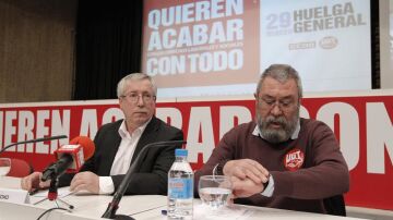 Los secretarios de CCOO y UGT, Ignacio Fernández Toxo y Cándido Méndez
