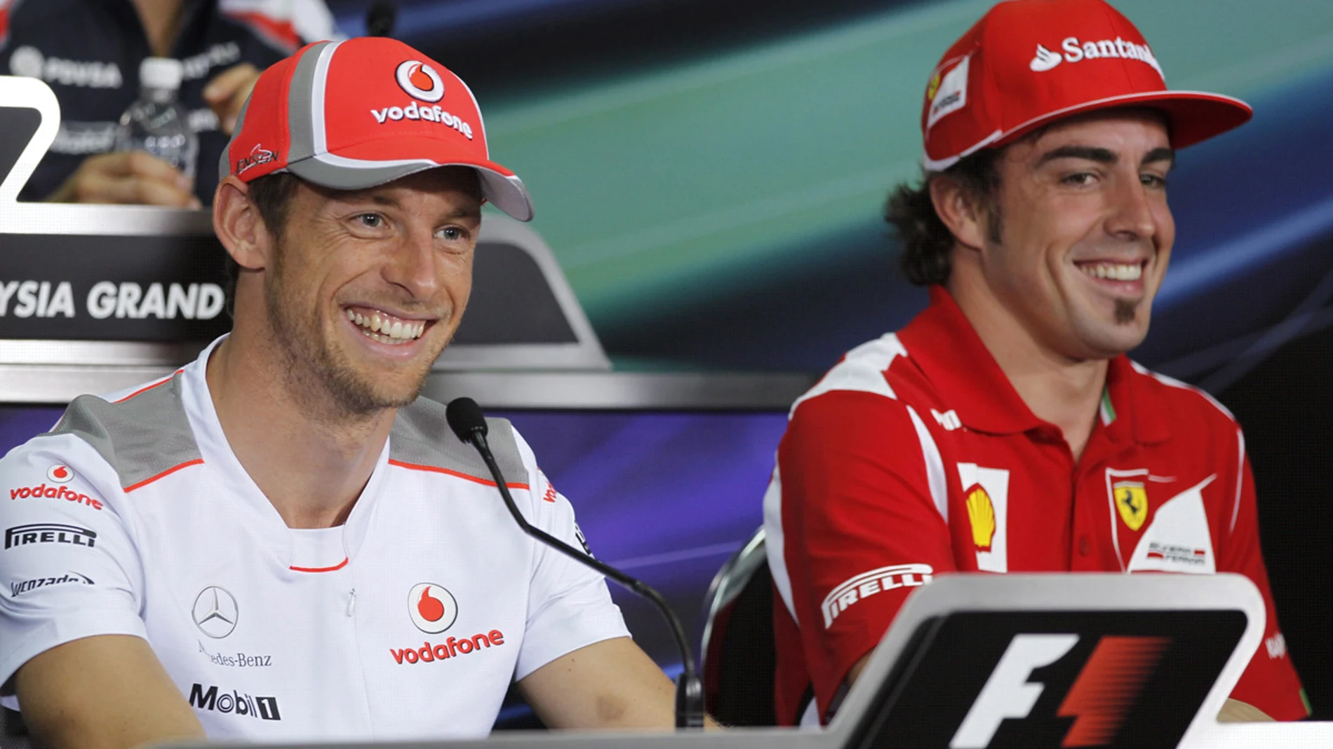 Alonso y Button, en rueda de prensa