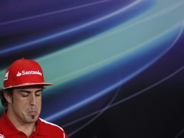 Alonso, en la rueda de prensa de la FIA