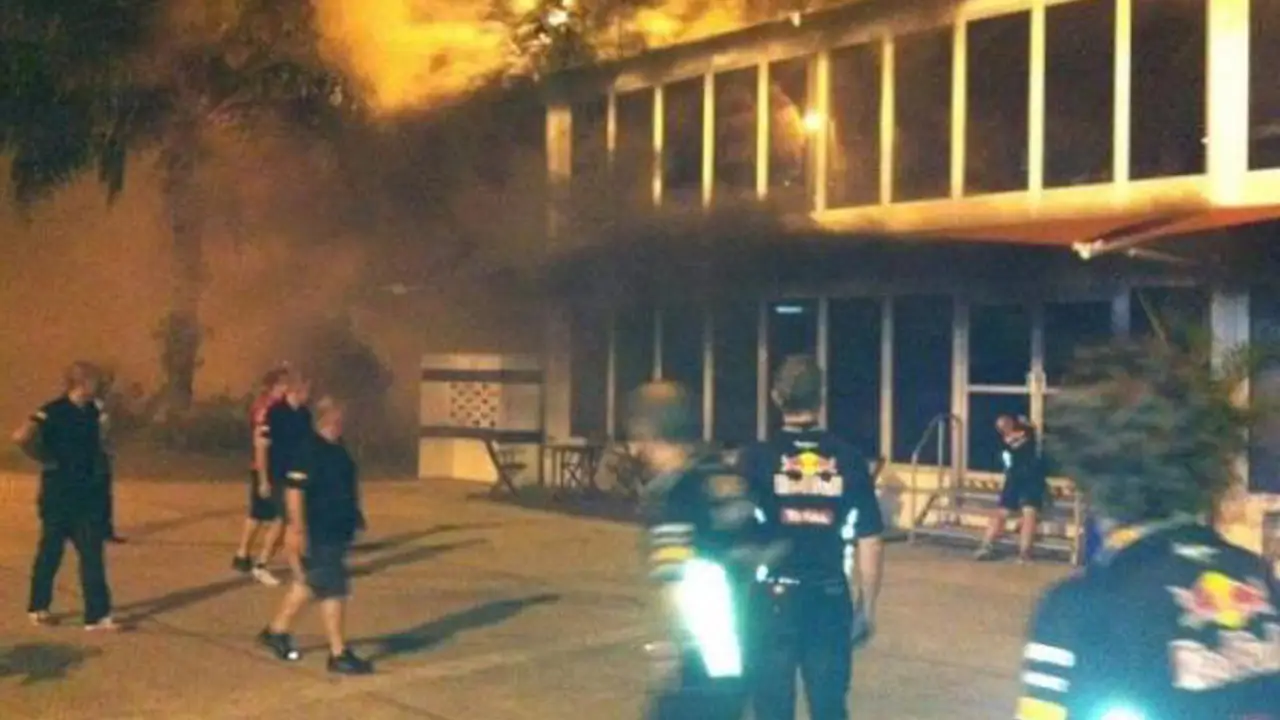 Incendio en el hospitality de Lotus Renault
