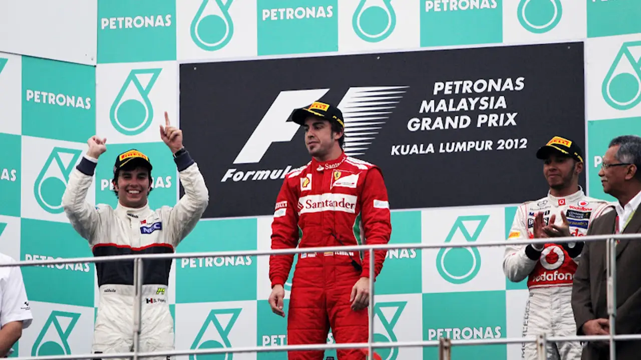 Alonso, en el podio de Sepang