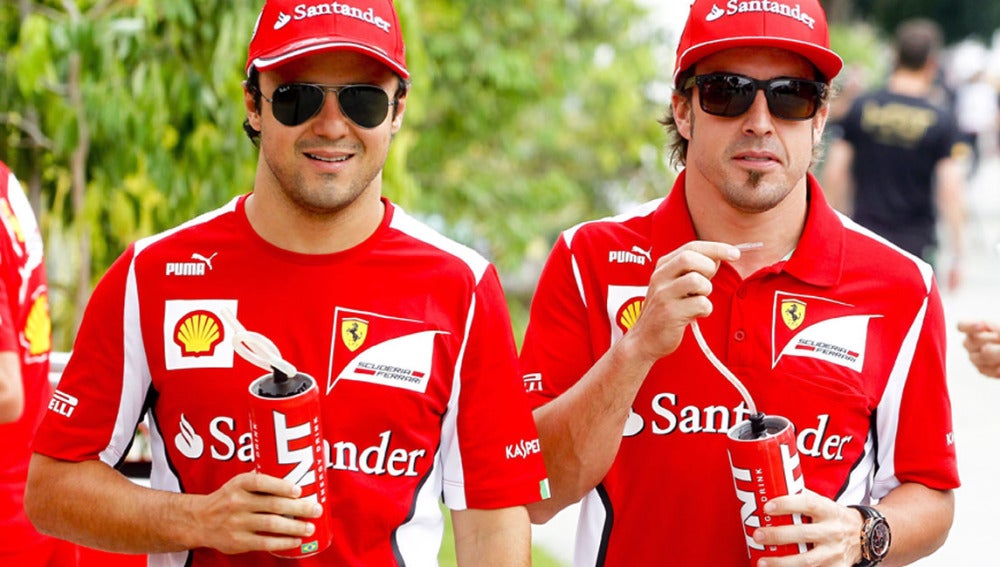Alonso y Massa antes de la carrera