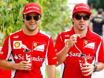 Alonso y Massa antes de la carrera