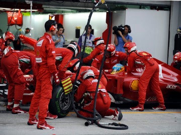 Pit stop de Ferrari en Sepang