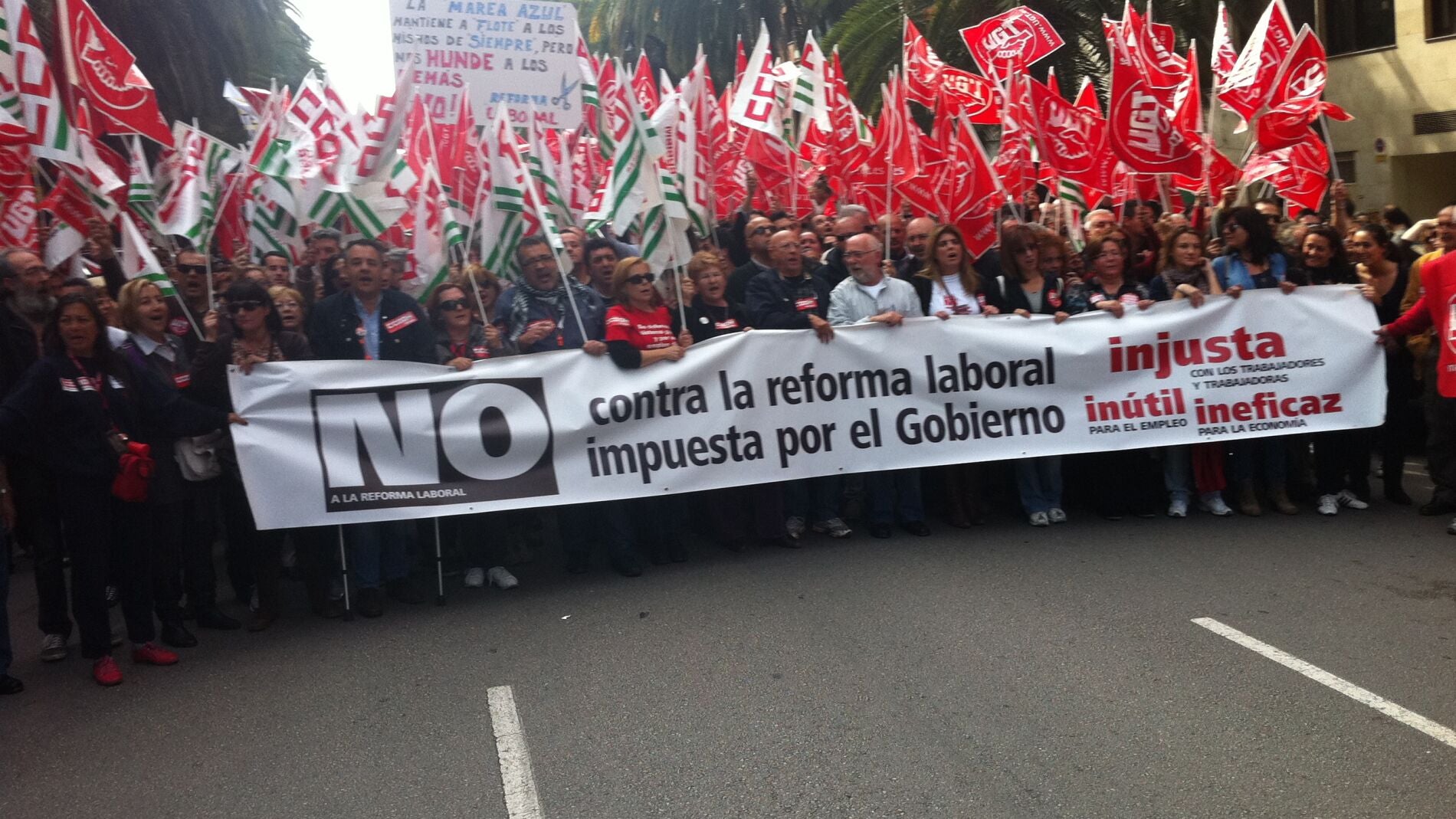 Manifestaci&oacute;n CCOO UGT