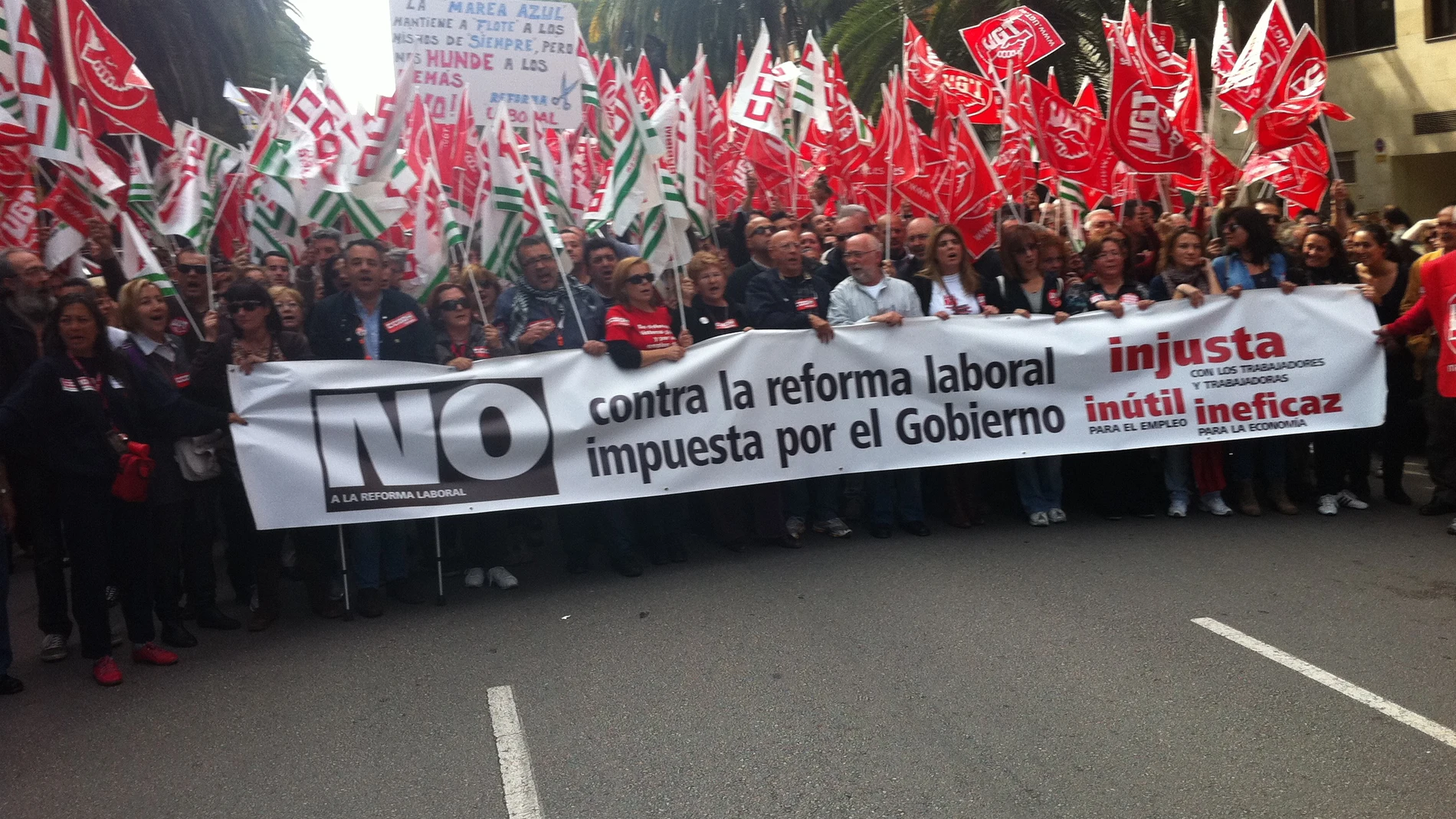 Manifestación CCOO UGT Manifestación CCOO UGT