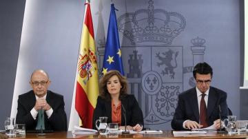 Montoro, Sáenz de Santamaría y Soria, tras un Consejo de Ministros