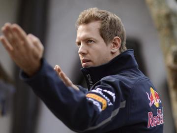 Vettel durante un anuncio