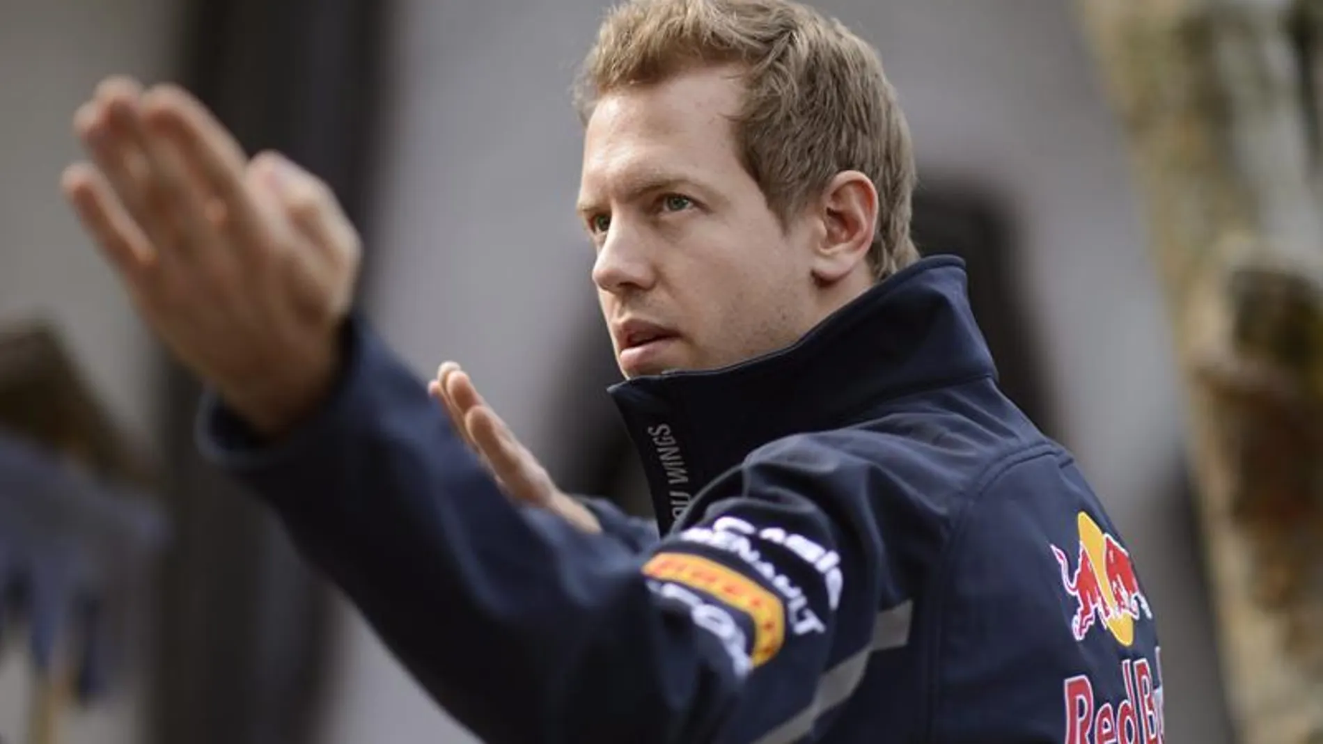 Vettel durante un anuncio