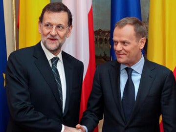 Mariano Rajoy y el primer ministro polaco, Donald Tusk