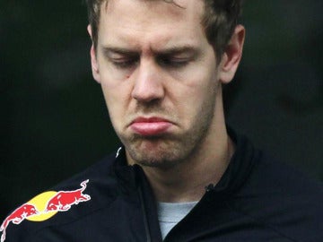 Sebastian Vettel, contrariado