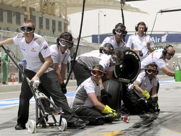 Pit stop de McLaren en Bahréin