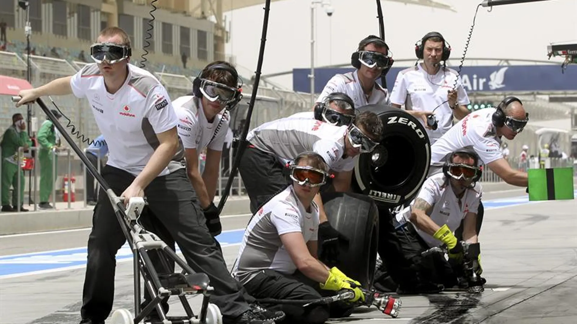 Pit stop de McLaren en Bahréin