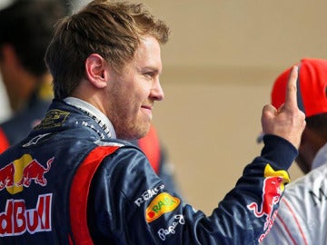 Sebastian Vettel celebra su 'pole position'