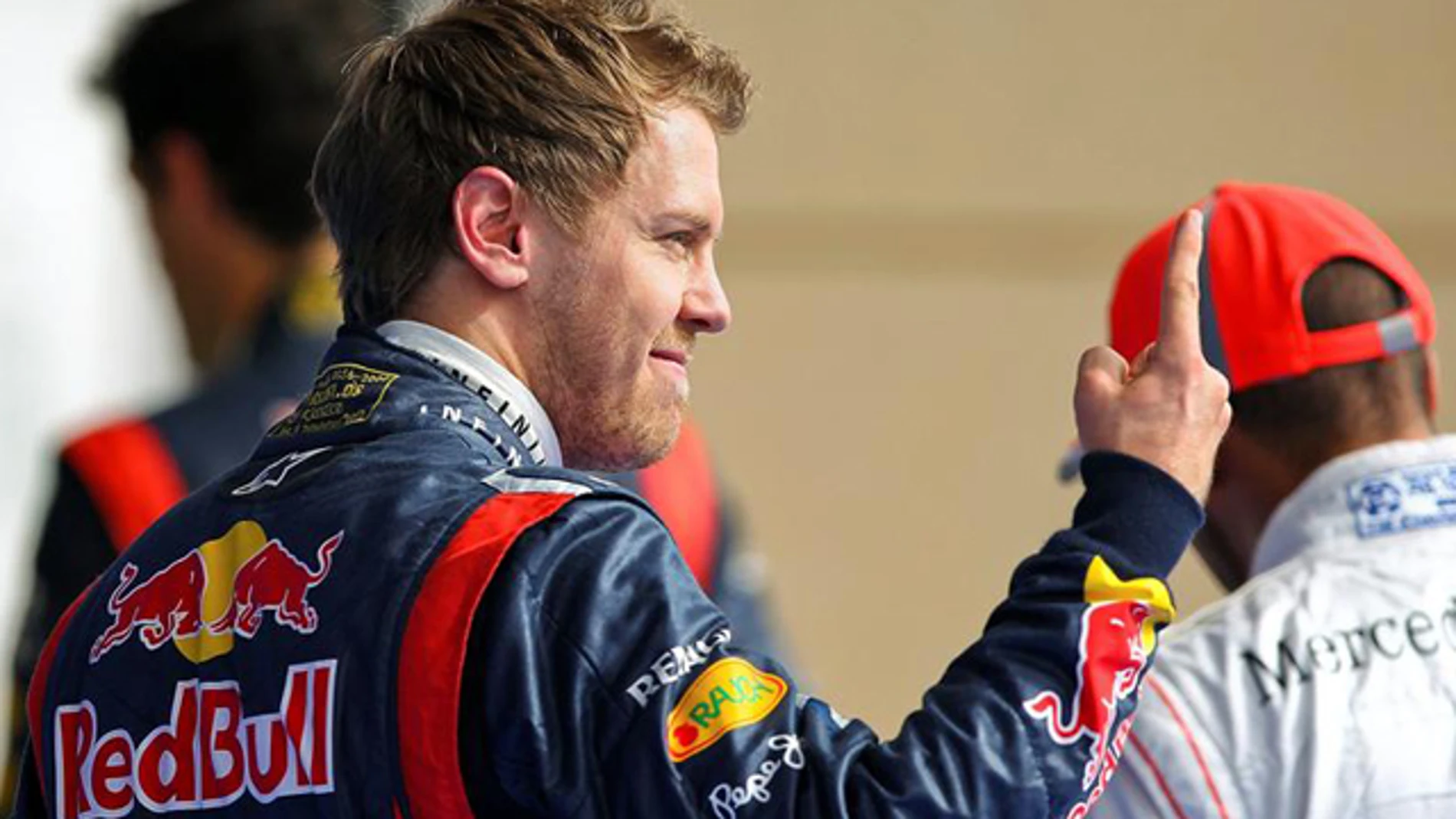 Sebastian Vettel celebra su 'pole position'