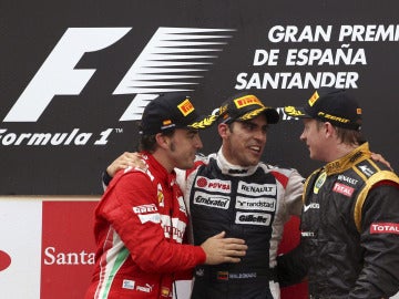 Alonso, Maldonado y Kimi en el podio