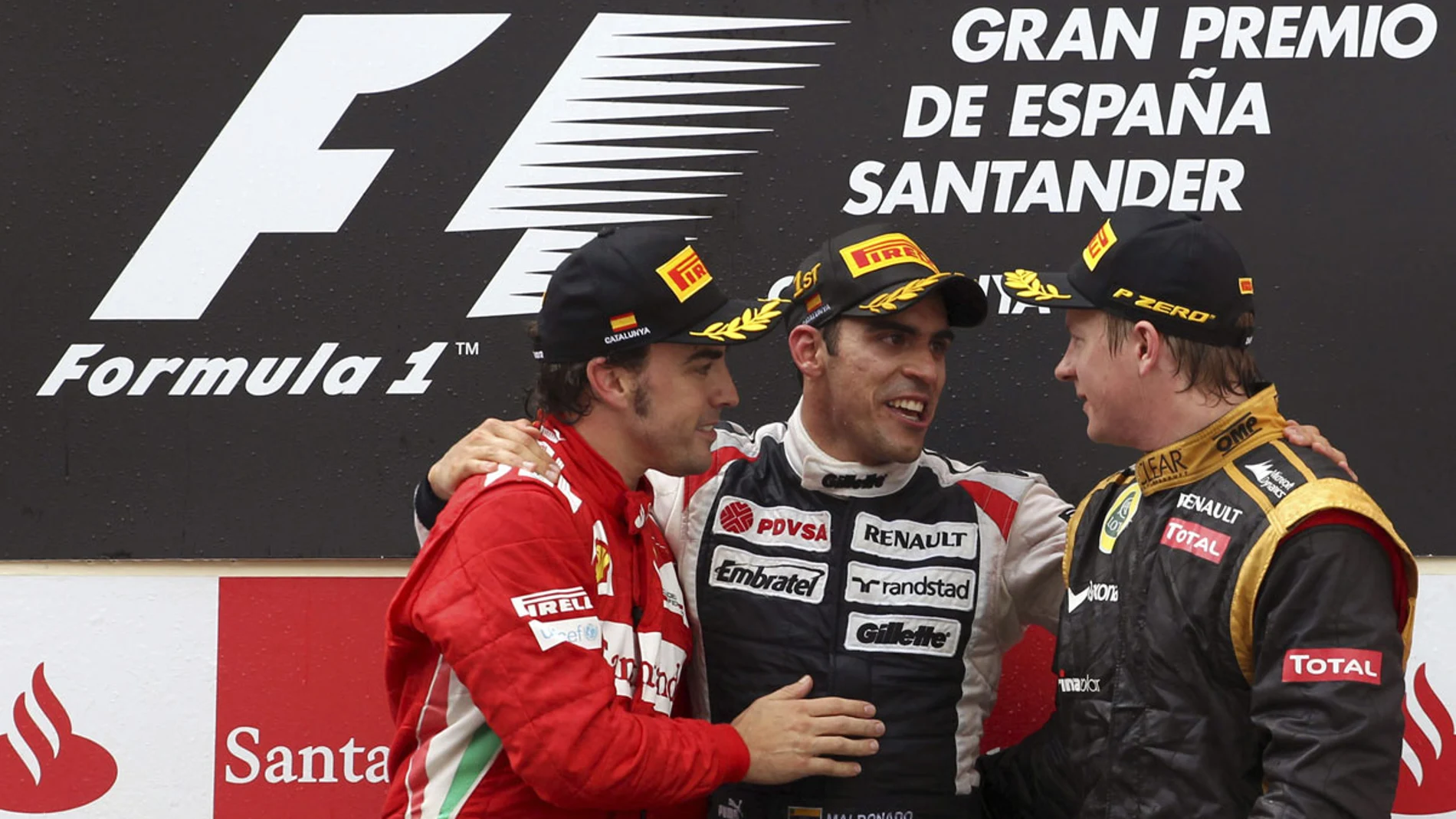 Alonso, Maldonado y Kimi en el podio