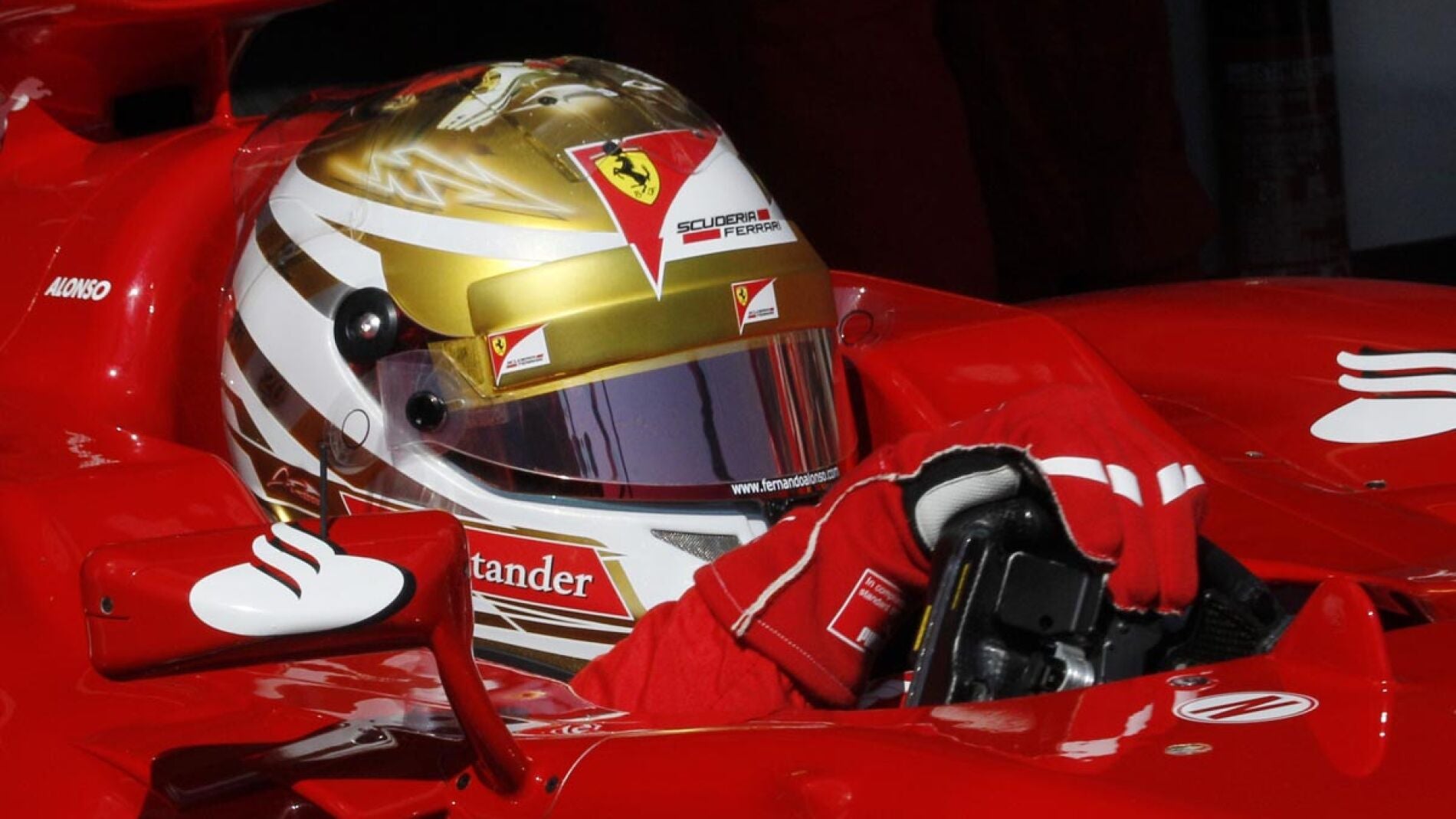 Fernando Alonso, en su Ferrari
