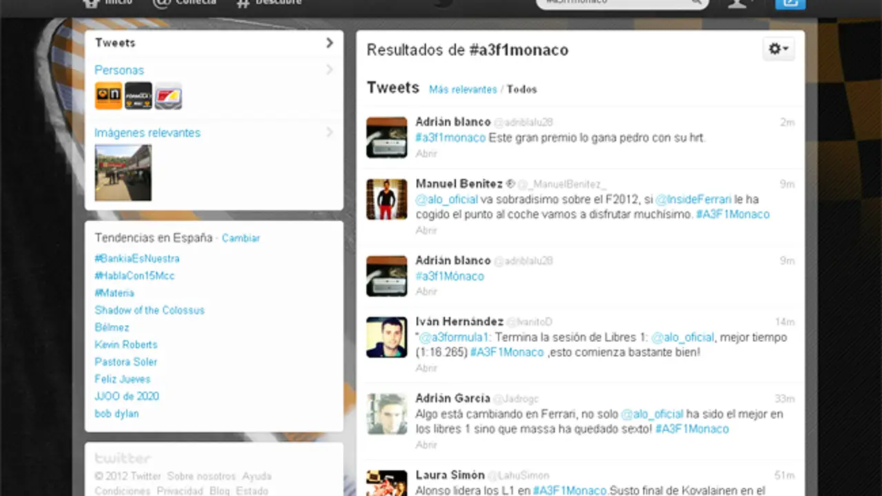 #A3F1Monaco, el hastagh para participar en las retransmisiones a través de Twitter.