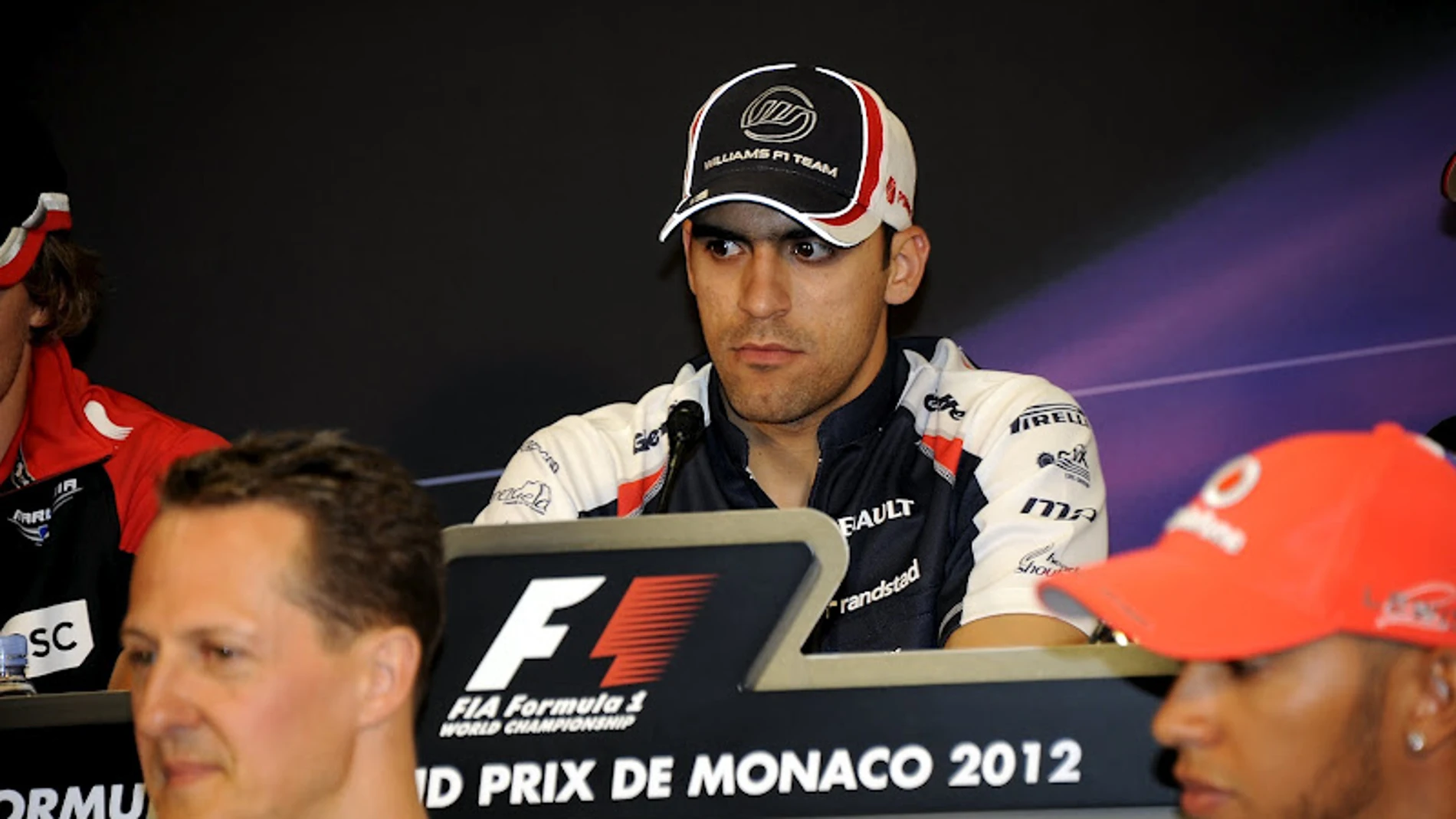 Pastor Maldonado en rueda de prensa en Mónaco