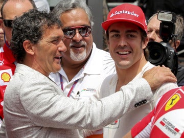 Antonio Banderas y Fernando Alonso