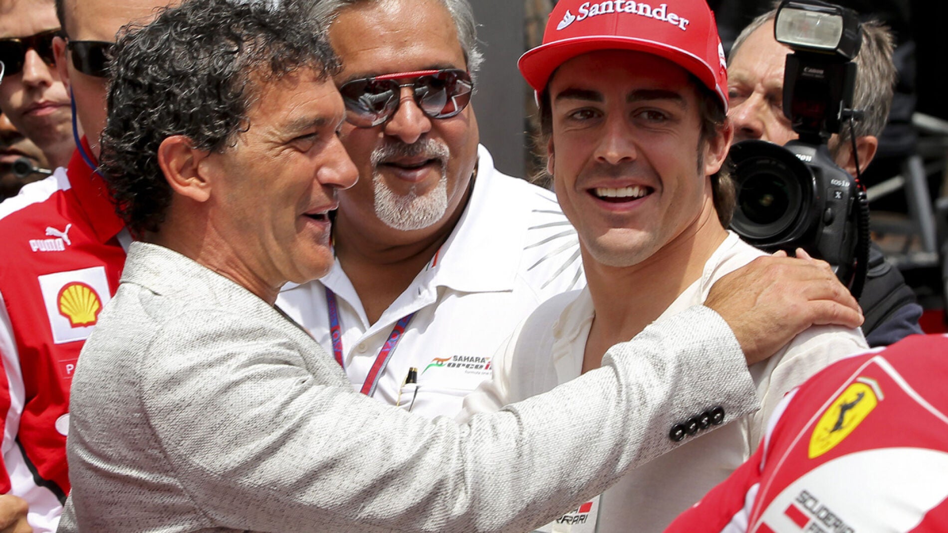 Antonio Banderas y Fernando Alonso