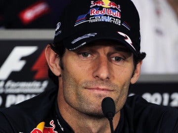 Mark Webber en rueda de prensa