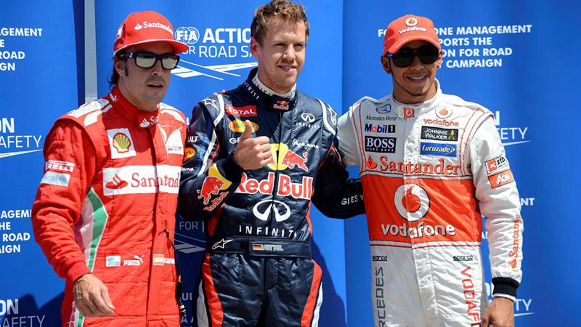 Alonso, Vettel y Hamilton