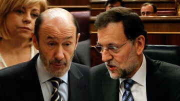 Rubalcaba y Rajoy en el Congreso