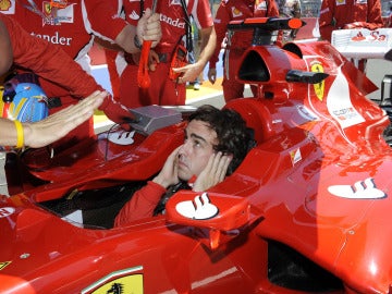 Alonso antes de la salida