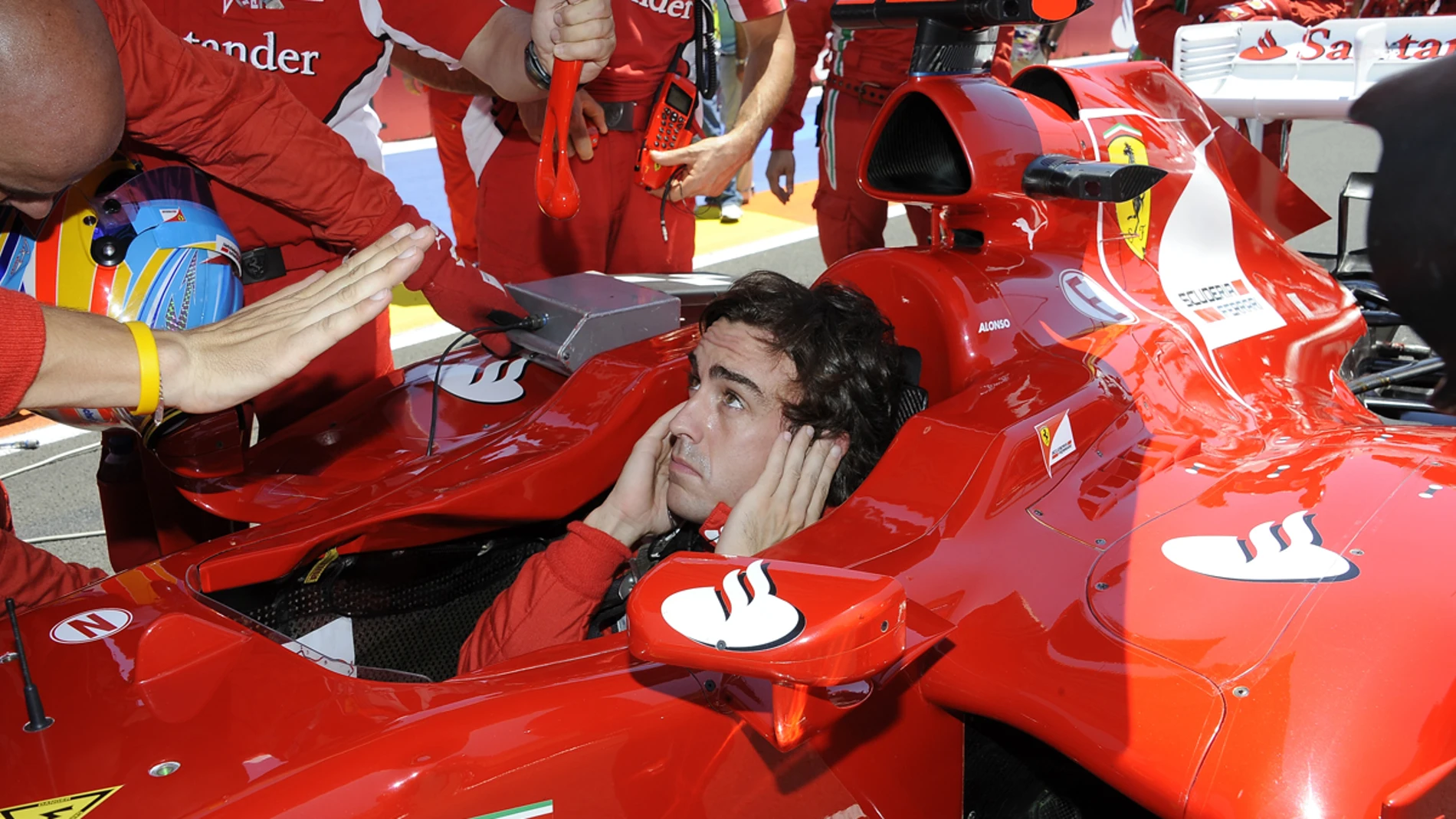 Alonso antes de la salida