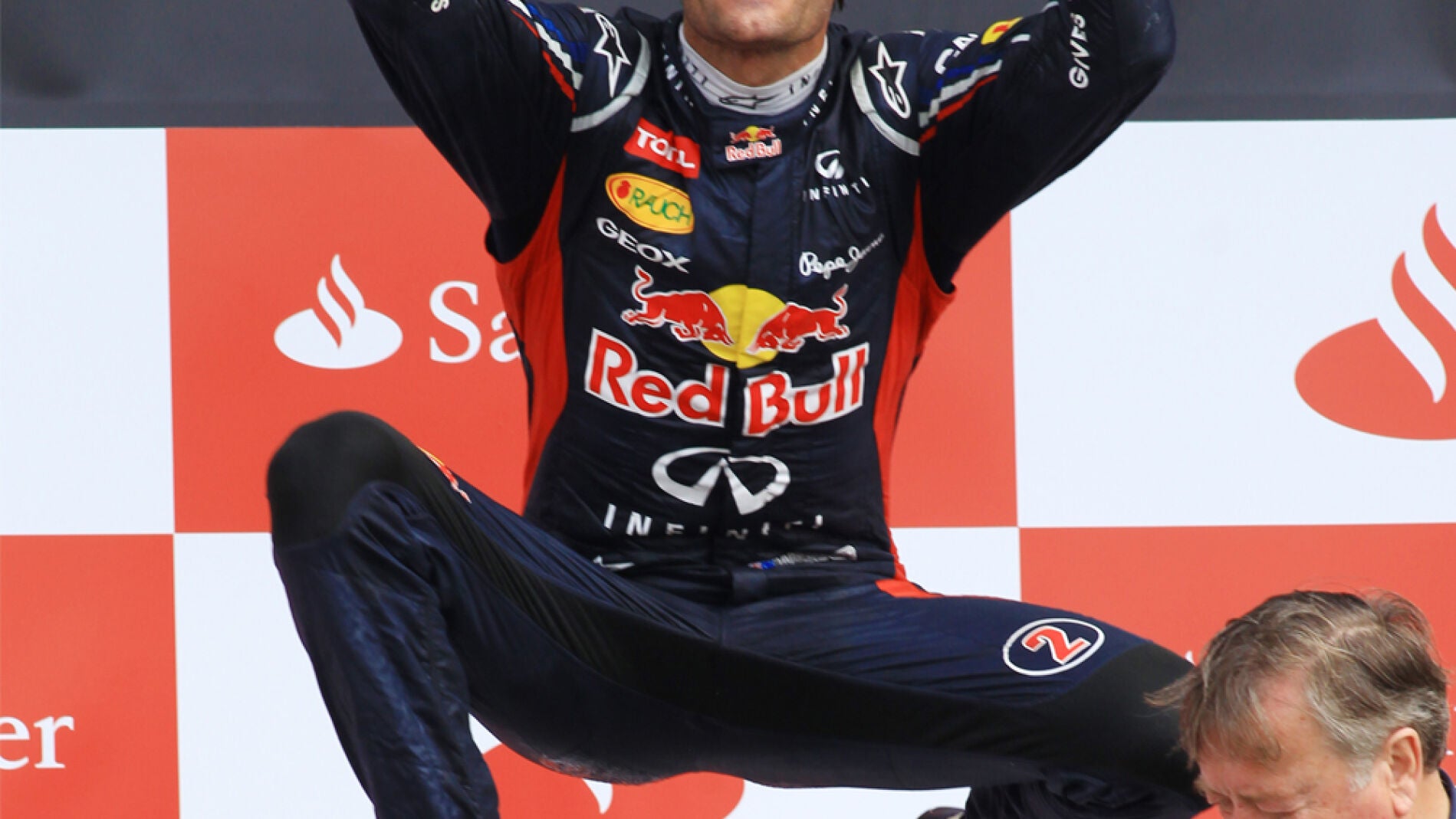 Mark Webber celebra su victoria