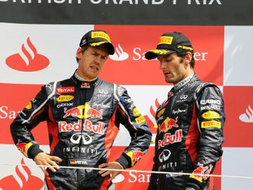 Vettel y Webber en el podio