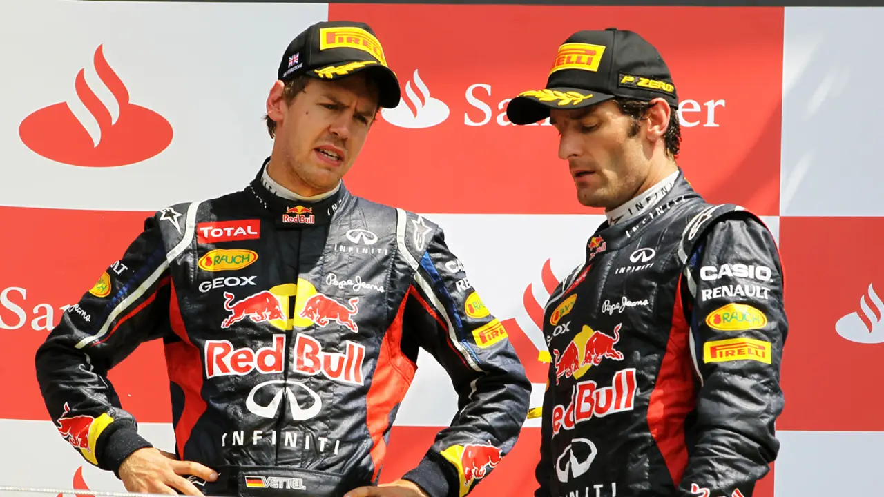 Vettel y Webber en el podio