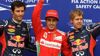 Alonso le gana la batalla acuática a Vettel y sale desde la pole en el GP de Alemania