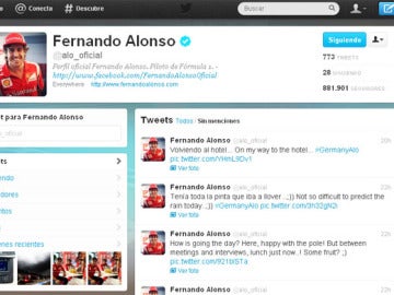 Alonso en Twitter