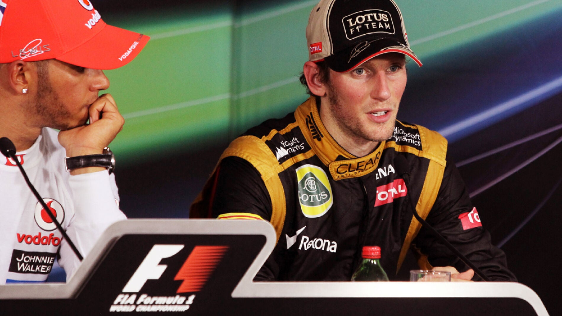 Grosjean, en rueda de prensa