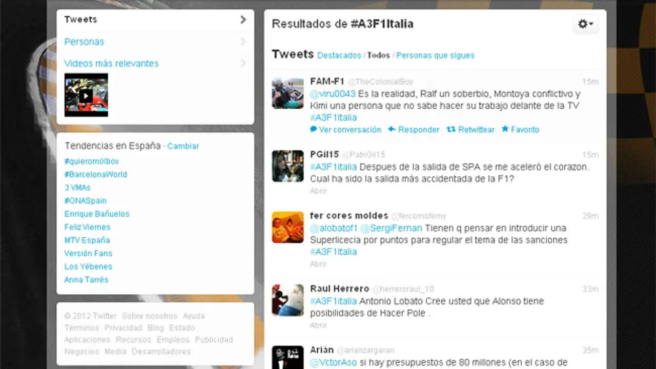 #A3F1Italia recoge toda la emoción de las redes sociales ante la carrera.