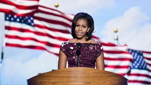 Michelle Obama durante la convenci&oacute;n del partido Dem&oacute;crata