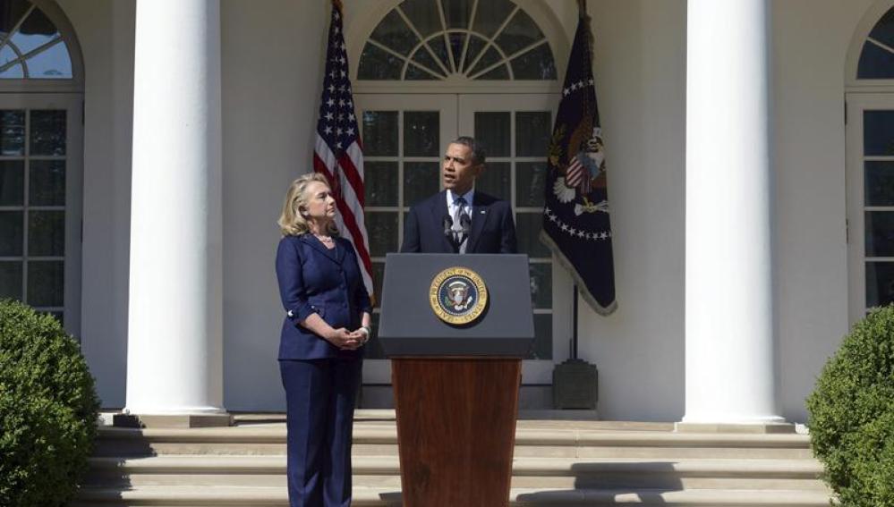 El presidente Obama y la secretaria de Estado, Hillary Clinton