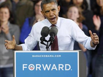 Obama en uno de los mitines de su campaña