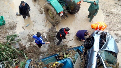 Imágenes aéreas de Álora (Málaga) inundada