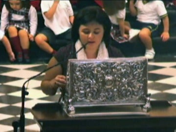Ruth Ortiz durante la misa en homenaje a sus hijos
