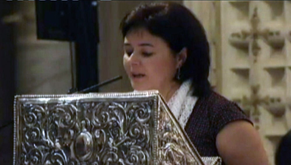 Ruth Ortiz durante el homenaje a sus hijos